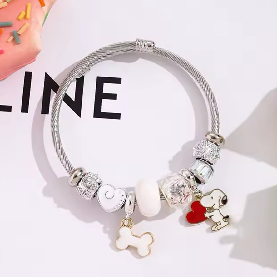 Body Jewelry Unique - Cute Cartoon Snoopy Bone Heart Beaded