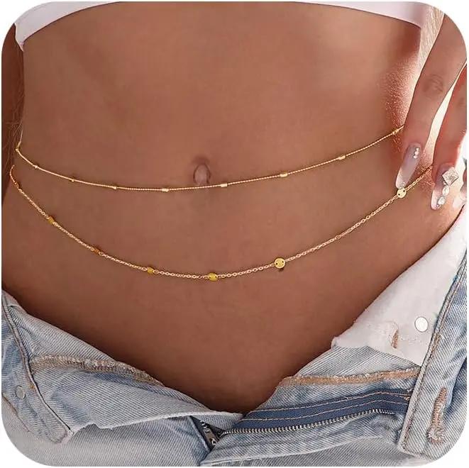 Body Jewelry Waterproof - Women Waterproof Body Chain 18K Gold