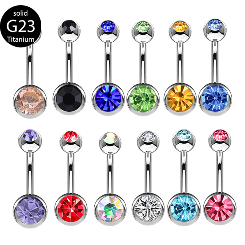 Body Piercing Quality Jewelry - G23 Đôi Titan Đá Quý Bụng