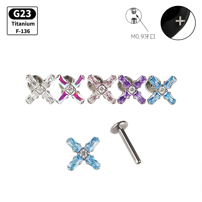 Helix Cartilage Ring - G23 Titanium Internal Thread Labret Stud