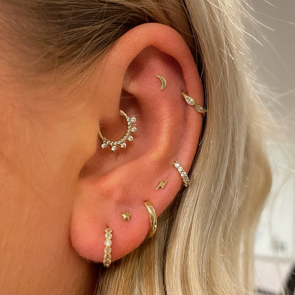 Trăng Sao Sụn Bông Tai Nữ Thời - đánh giá và giá Helix Cartilage Ring
