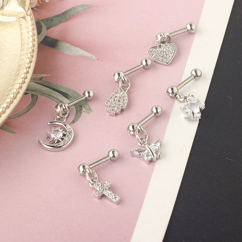 (.) Zircon Earrings Helix Ear  - đánh giá và giá Helix Cartilage Ring