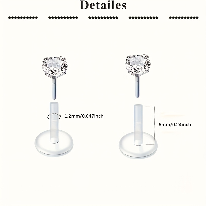 9pc Clear Lip Rings Studs Plas - đánh giá và giá Helix Cartilage Ring