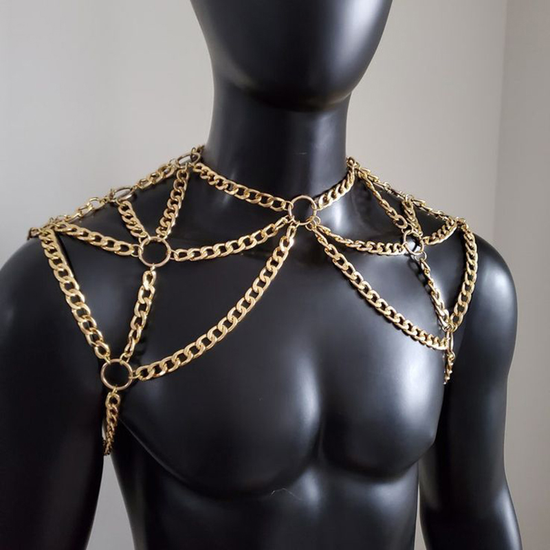 Punk Men Shoulder Body Chain B - đánh giá và giá Body Jewelry Necklace