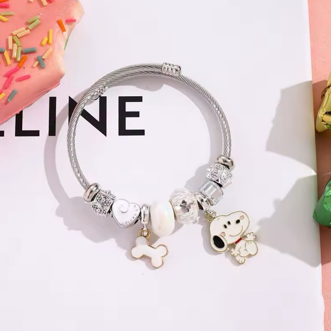 Cute Cartoon Snoopy Bone Heart - đánh giá và giá Body Jewelry Unique