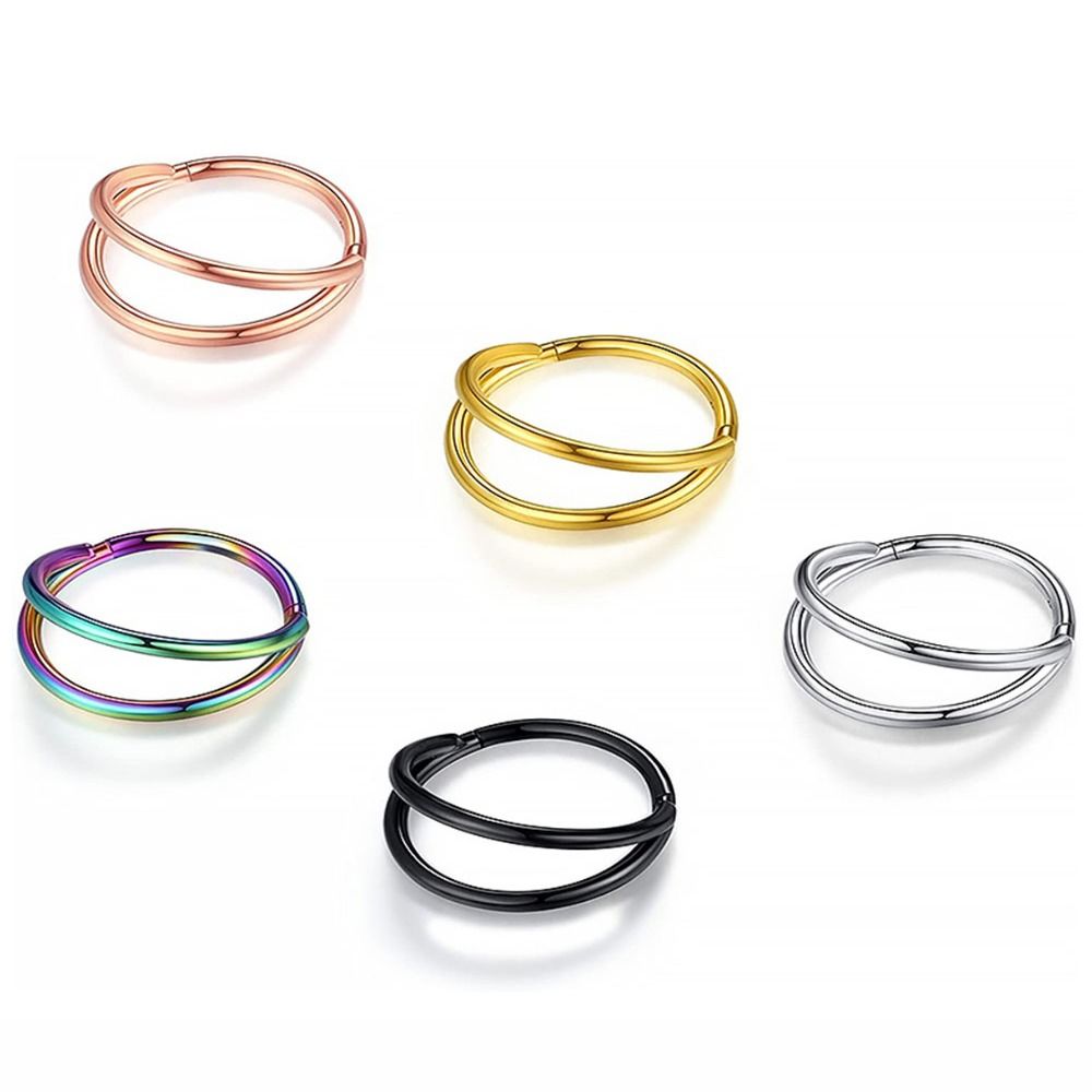 Creative Stainless Steel Doubl - đánh giá và giá Helix Cartilage Ring