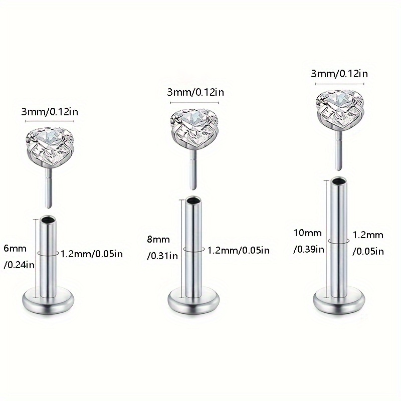 6pcs Threadless Flat Back Earr - đánh giá và giá Helix Cartilage Ring
