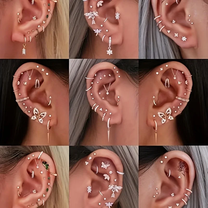 6pcs Threadless Flat Back Earr - đánh giá và giá Helix Cartilage Ring