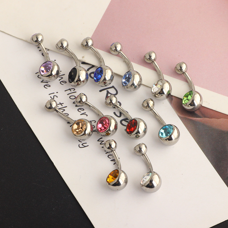 G23 Đôi Titan Đá Quý Bụng Nhẫn - đánh giá và giá Body Piercing Quality Jewelry