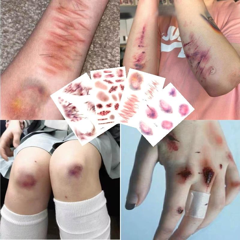 4 Sheets Halloween Wound Bruis - đánh giá và giá Body Jewelry Waterproof