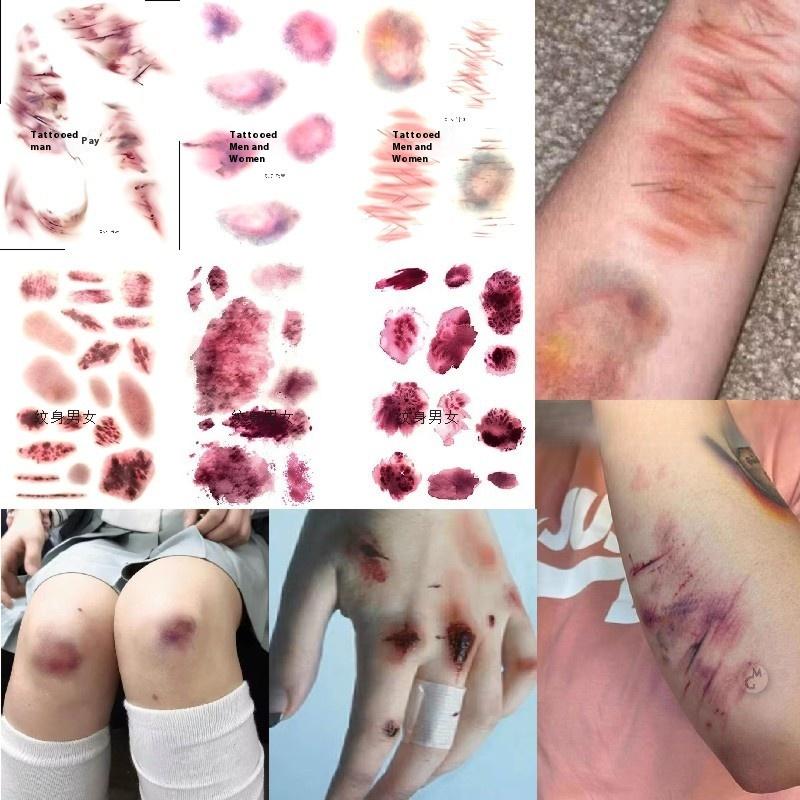 4 Sheets Halloween Wound Bruis - đánh giá và giá Body Jewelry Waterproof
