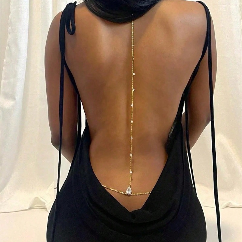 Bride Backless Rhinestone Wate - đánh giá và giá Body Jewelry Necklace