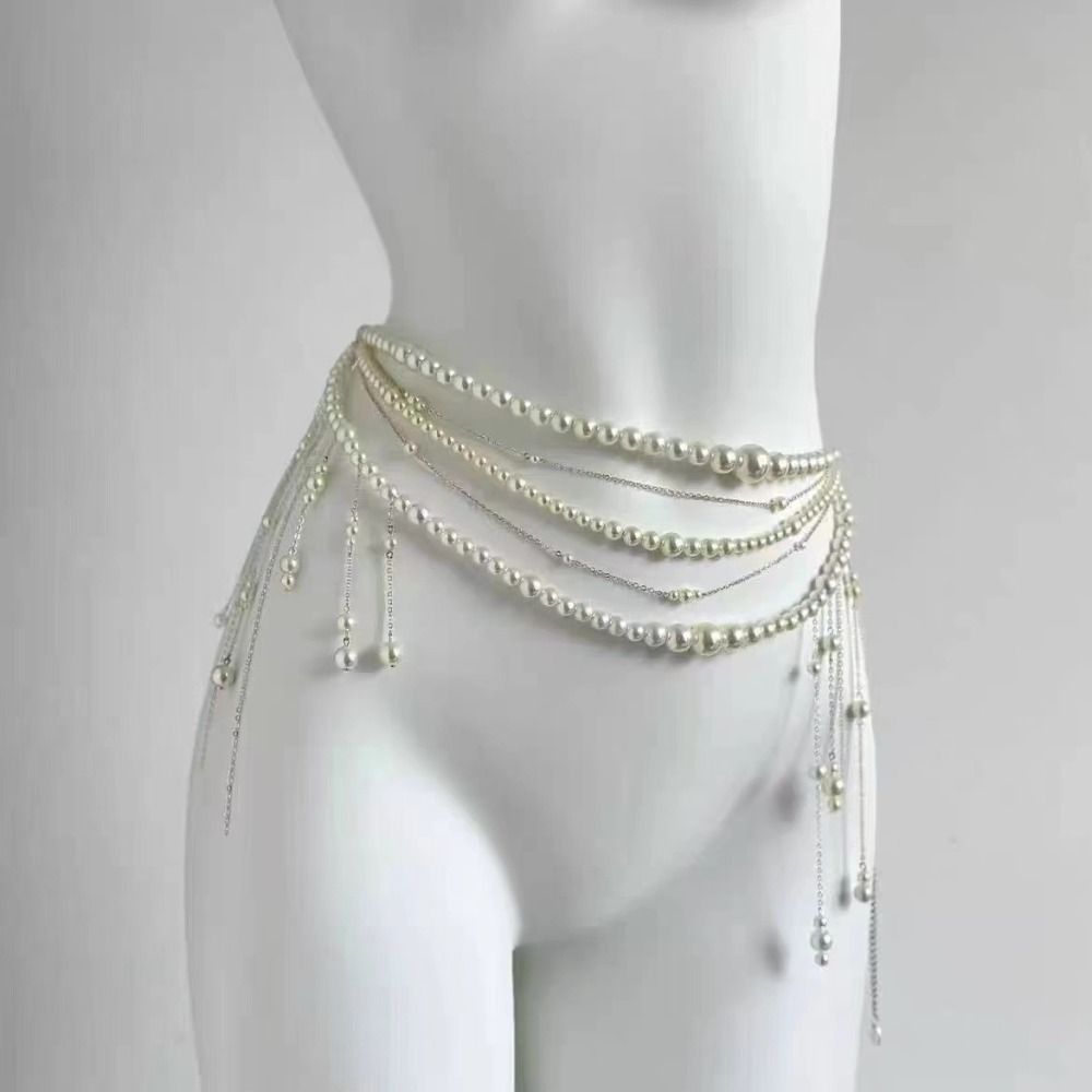 Fashion Elegant Pearl Waist Ch - đánh giá và giá Body Jewelry Sale
