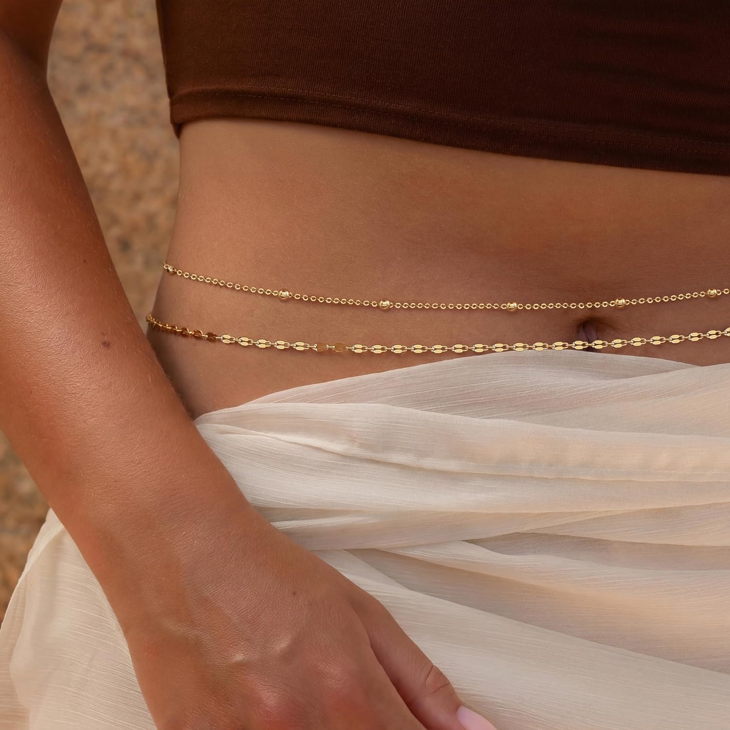 14K Gold Plated Waist Chain Wo - đánh giá và giá Body Jewelry Sale